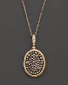 Brown And White Diamond Pendant Necklace In 14k Yellow Gold, 1.50ct.t.w.
