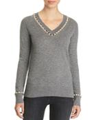 C By Bloomingdale's Embellished V-neck Cashmere Sweater - 100% Exclusive