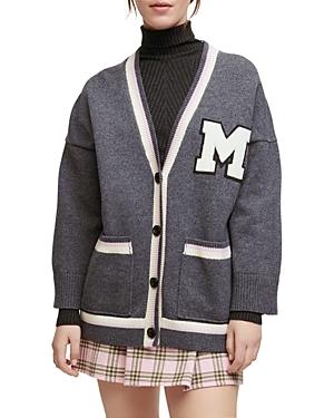 Maje Maissa Oversized Varsity Cardigan
