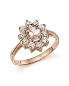 Morganite And Diamond Ring In 14k Rose Gold - 100% Exclusive