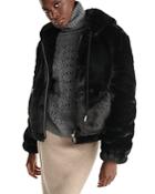 The Kooples Hooded Faux Fur Coat