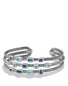 David Yurman Confetti Narrow Cuff Bracelet With Blue Topaz And Hampton Blue Topaz