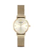 Emporio Armani Champagne Stainless Steel Mesh Watch, 32mm
