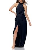 Halston Draped Georgette Gown