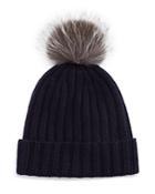 The Men's Store At Bloomingdale's Ribbed Faux Fur Pom Hat