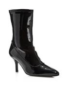 Stuart Weitzman Clingy Patent Leather Pointed Toe Booties