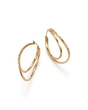Bloomingdale's Twisted Double Hoop Earrings In 14k Yellow Gold - 100% Exclusive