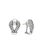 Lagos Sterling Silver Derby Caviar Omega Clip Earrings