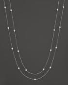 Double Strand Diamonds By The Yard Necklace In 14k White Gold, 0.50 Ct. .t.w.