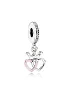 Pandora Dangle Charm - Sterling Silver, Cubic Zirconia & Enamel Crowned Heart, Moments Collection