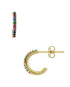 Aqua Rainbow Huggie Hoop Earrings In 14k Gold-plated Sterling Silver - 100% Exclusive