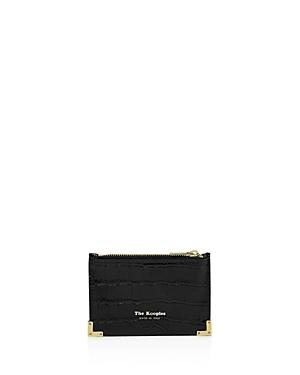The Kooples Croc Patterned Leather Card Case