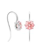 Lightbox Jewelry Lab-grown Pink Diamond Drop Earrings In 10k White Gold, 2 Ct. T.w.