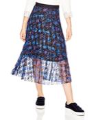 Sandro Roma Printed Lace Midi Skirt
