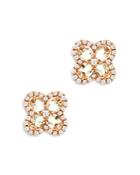 Bloomingdale's Morganite & Diamond Clover Stud Earrings In 14k Rose Gold - 100% Exclusive
