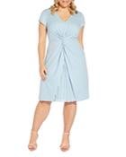 Adrianna Papell Plus Knot Front Draped Dress