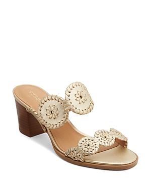 Jack Rogers Women's Lauren Scalloped Strap Mid Heel Sandals