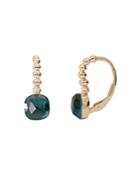 Michael Aram 18k Yellow Gold Molten Leverback Earrings With London Blue Topaz And Diamonds
