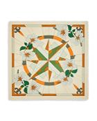 Tory Burch Floral Compass Wool Scarf