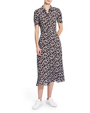 Theory Silk Printed Shirt Dress