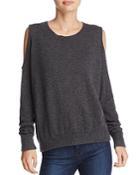 Minnie Rose Cold-shoulder Cashmere Sweater