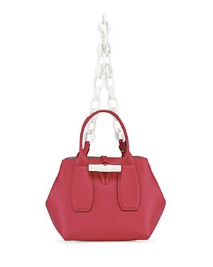 Longchamp Chain Cube Leather Top Handle Bag