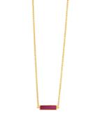 Gorjana Pink Corundum Dez Bar Necklace, 15