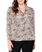 Nic+zoe Plus Forest Spot Print Top