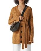 Whistles Oversized Cable Knit Wool Blend Cardigan