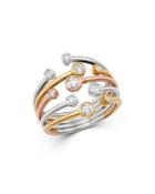 Bloomingdale's Bezel Set Diamond Multi-row Band In 14k Yellow, White & Rose Gold, 0.50 Ct. T.w. - 100% Exclusive