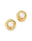 Bloomingdale's Cultured Freshwater Pearl Knot Earrings In 14k Yellow Gold, 5mm - 100% Exclusive