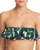 Milly Ruffled Banana Leaf Print Bikini Top