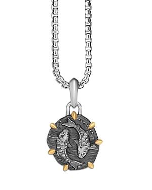 David Yurman Sterling Silver & 18k Yellow Gold Zodiac Pisces Amulet Enhancer
