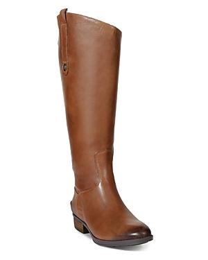 Sam Edelman Women's Penny Round Toe Leather Low-heel Riding Boots