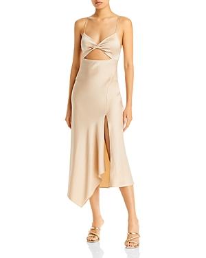Alice And Olivia Harmony Twist Cutout Slip Dress