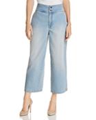 Karen Millen Cropped Wide-leg Jeans In Denim - 100% Exclusive