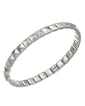 Chimento 18k White Gold Armillas Pyramis Collection Square Link Bracelet With Diamonds