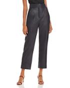Rebecca Taylor Stovepipe Cropped Faux Leather Pants