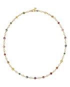Temple St. Clair 18k Yellow Gold Rainbow Sapphire & Emerald Collar Necklace, 18