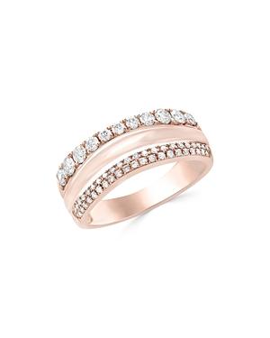 Diamond Triple Row Ring In 14k Rose Gold, .60 Ct. T.w. - 100% Exclusive