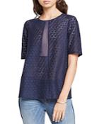 Bcbgeneration Sheer Honeycomb Lace Top
