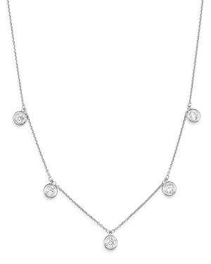 Bloomingdale's Diamond Bezel Set Dangle Station Necklace In 14k White Gold, 1.0 Ct. T.w. - 100% Exclusive