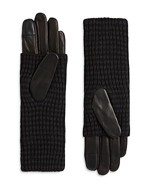 Allsaints Leather & Cuff Combo Gloves