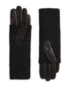Allsaints Leather & Cuff Combo Gloves