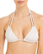 Solid & Striped Tenley Metallic Stripe Triangle Bikini Top
