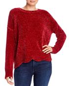 Aqua Scalloped Chenille Sweater - 100% Exclusive