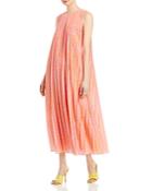 Lafayette 148 New York Willow Tiger Striped Pleated Dress