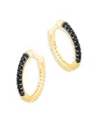 Bloomingdale's Black & White Diamond Reversible Huggie Hoop Earrings In 14k Yellow Gold, 0.25 Ct. T.w. - 100% Exclusive