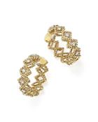 Roberto Coin 18k Yellow Gold New Barocco Diamond Hoop Earrings