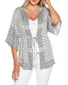 Belldini Geo Print Tie Front Kimono Wrap